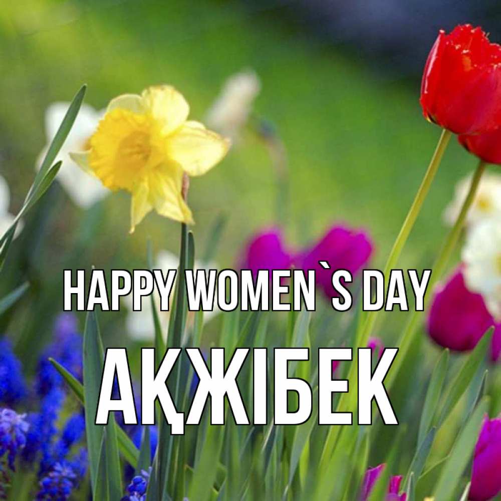Greetings card с именем, АҚЖІБЕК happy women`s day международный женский день 3 Greetings with text for free download 